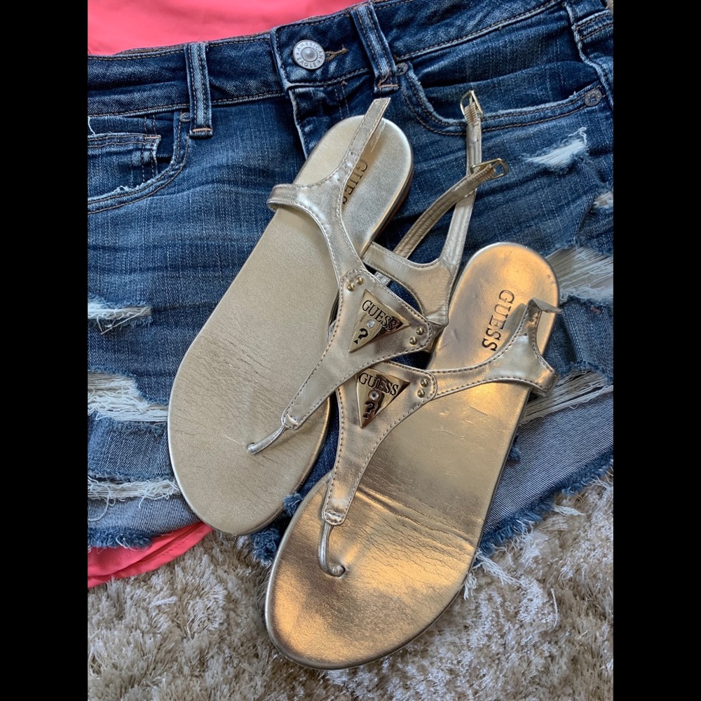 COPY - Guess Women’s Gold Metallic Sandals - Picture 2 of 7